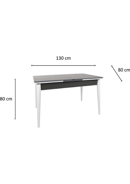 Sırma Açılır Yemek Masası, Antrasit, 80 x 130 indirimleri