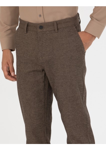 Erkek Vizon Slim Fit Kanvas Pantolon 50278460-VR052