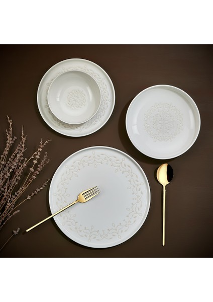 Dentelle 24 Parça Bone Porselen Yemek Takımı