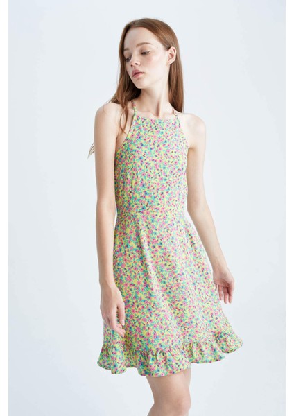 Coool A Kesim Askılı Floral Mini Elbise Y7268AZ22SM fırsatları