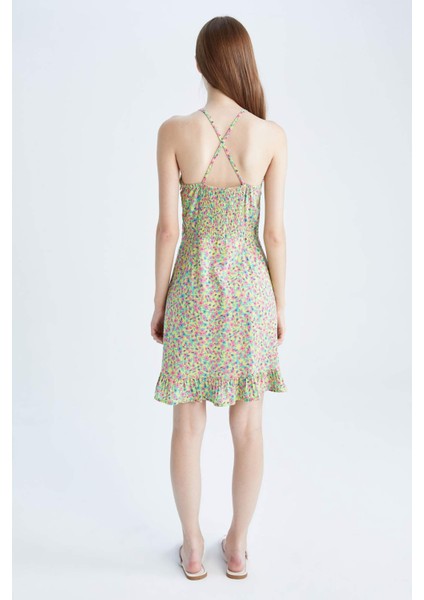 Coool A Kesim Askılı Floral Mini Elbise Y7268AZ22SM indirimleri