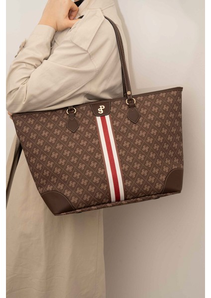 Kadın Omuz Çantası 1169-46027 Sılver Polo Bayan Çantası C178 Kahve-Mat Kahve