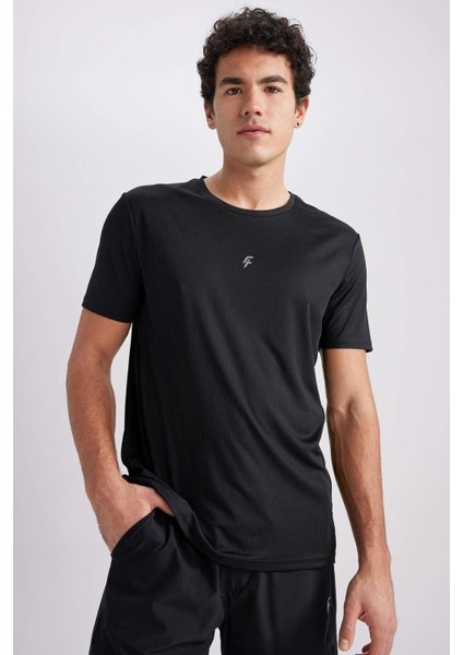 Fit Slim Fit Bisiklet Yaka Baskılı Sporcu Tişört X6142AZ23SP