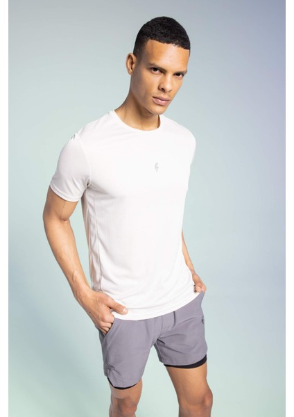 Fit Slim Fit Bisiklet Yaka Baskılı Kısa Kollu Sporcu Tişört X6142AZ23SP fiyatları