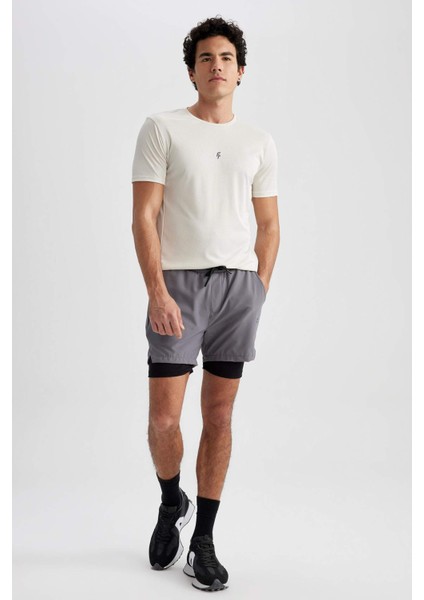 Fit Slim Fit Bisiklet Yaka Baskılı Kısa Kollu Sporcu Tişört X6142AZ23SP fırsatları