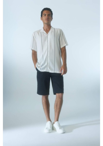 Regular Fit Apaş Yaka Baskılı Viskon Kısa Kollu Gömlek X4729AZ23SM fiyatları