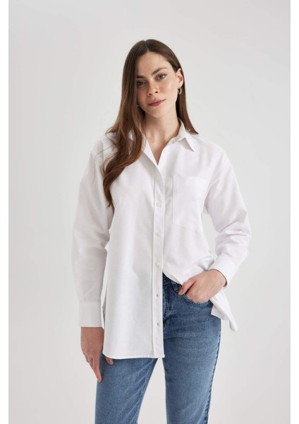 Oversize Fit Oxford Uzun Kollu %100 Pamuk Gömlek Z4893AZ23AU modelleri