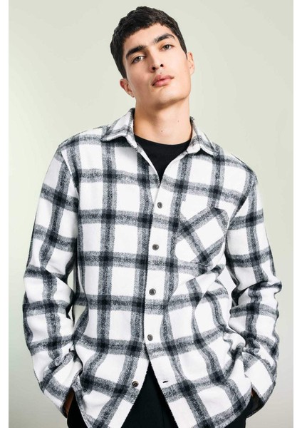 Regular Fit Kareli Oduncu Cepli Uzun Kollu Gömlek A5517AX23AU