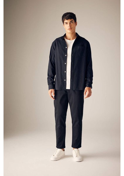 Regular Fit Gabardin Uzun Kollu Gömlek A5383AX23AU