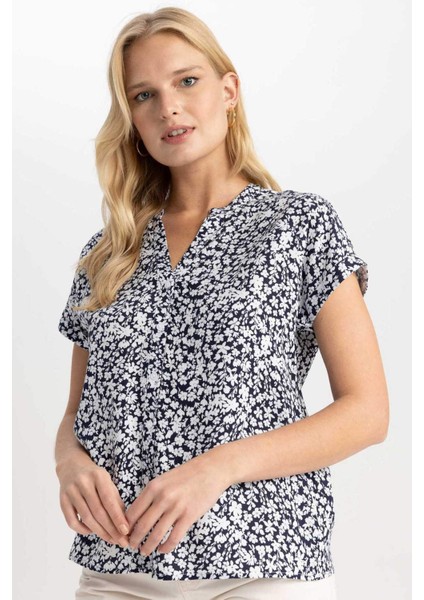Regular Fit Bisiklet Yaka Kısa Kollu Gömlek I6173AZ23SM