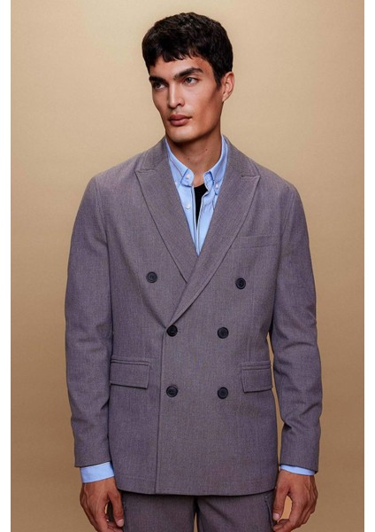 Ceket Yaka Astarlı Düğmeli Blazer Ceket B0056AX23WN