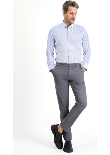 Regular Fit Likralı Kanvas / Chino Pantolon