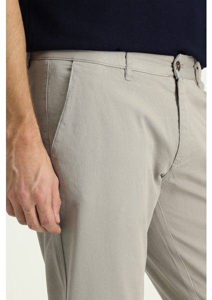 Slim Fit Dar Kesim Likralı Kanvas / Chino Pantolon
