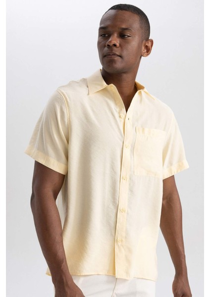 Relax Fit Poplin Kısa Kollu Gömlek B3002AX23HS