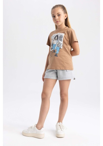 Kız Çocuk Kargo Fit Şort B0841A823HS