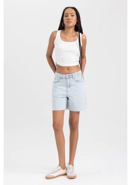 Normal Bel Jean %100 Pamuk Şort B1360AX23HS