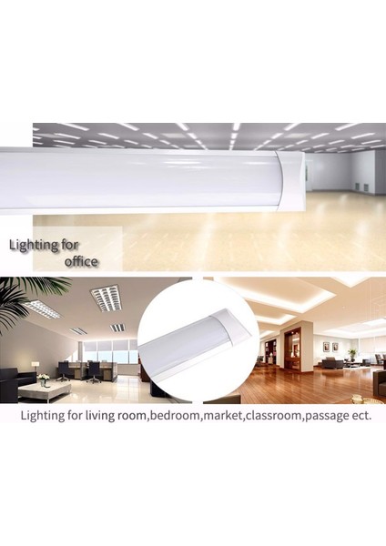 8 Adet 60 cm 18 Watt Yatay LED Bant Armatür Beyaz Işık indirimleri