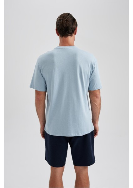 Regular Fit Bisiklet Yaka Baskılı Kısa Kollu Tişört B0656AXNS indirimleri