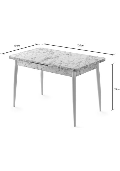 Ay Masa ve Ay Sandalye Takımı, Carrara, 70 x 120 indirimleri