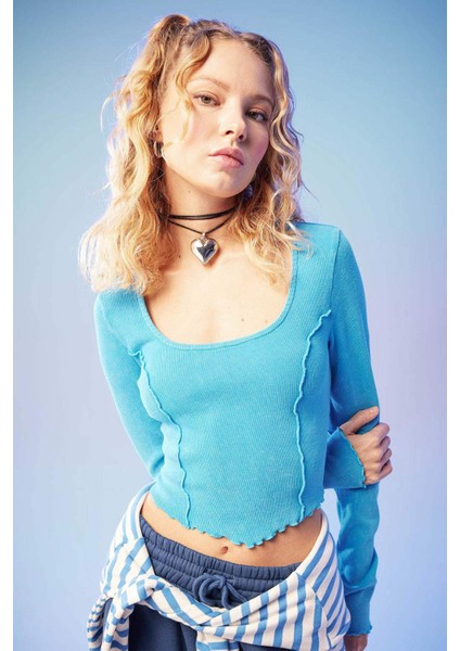 Coool Fitted Fitilli Kaşkorse Uzun Kollu Tişört B6782AX23WN