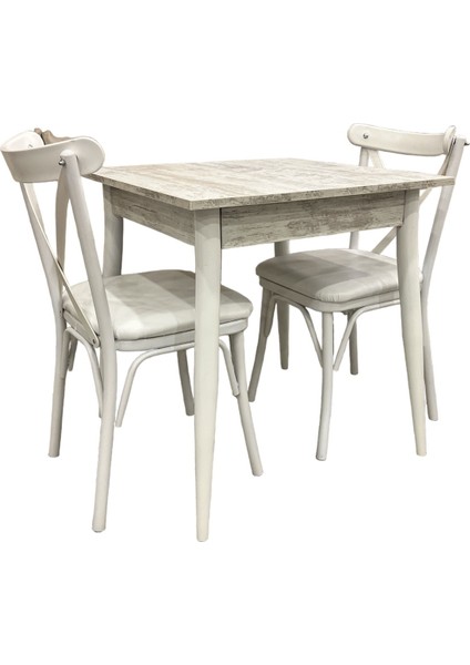 Mendel Masa ve Bahar Çapraz Sandalye Takımı, Kristal, 70 x 70 fırsatları