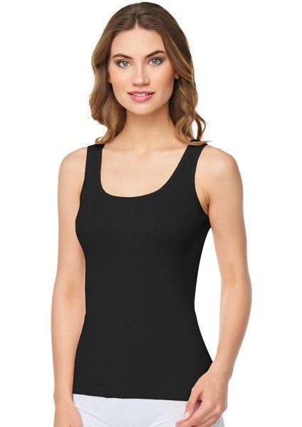 Kadın Ribana Geniş Askılı Pamuklu Likralı Detaylı Atlet 6'lı Paket modelleri