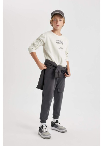 Erkek Çocuk Bisiklet Yaka Baskılı Sweatshirt B5490A823WN indirimleri