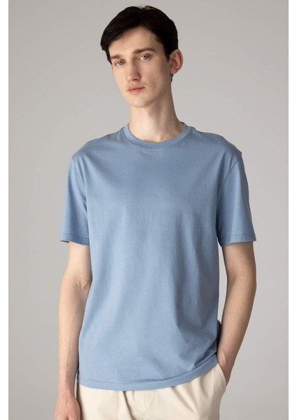 %100 Pamuk New Regular Fit Bisiklet Yaka Basic Düz Kısa Kollu Tişört V7699AZ24SP