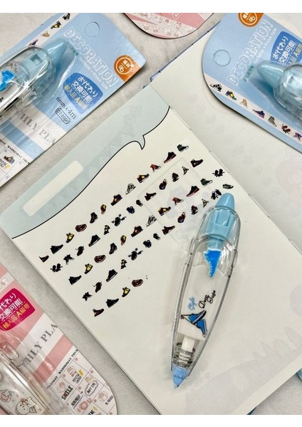 Mavi Ayakkabı Desenli Süsleme Bandı Tipex/tipeks/bullet Journal