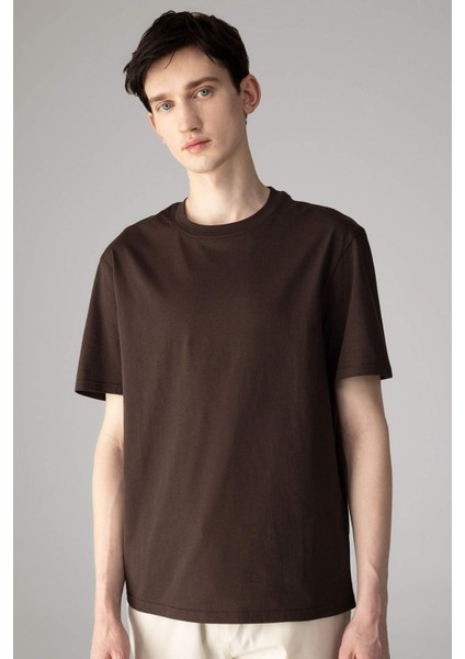 %100 Pamuk New Regular Fit Bisiklet Yaka Basic Düz Kısa Kollu Tişört V7699AZ24SP