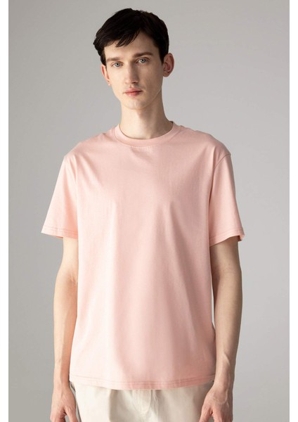 New Regular Fit Bisiklet Yaka Basic Düz %100 Pamuk Kısa Kollu Tişört V7699AZ24SP