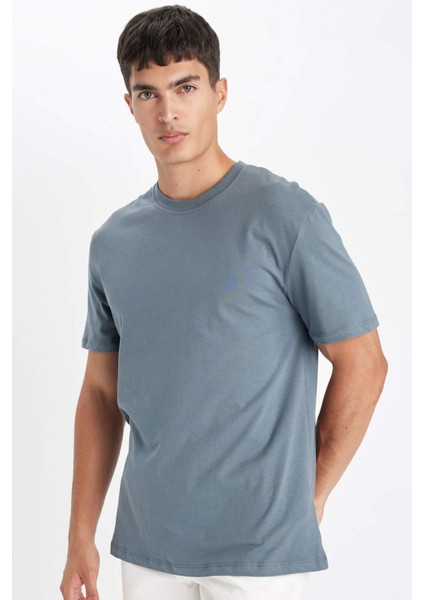 New Regular Fit Bisiklet Yaka Basic Düz %100 Pamuk Kısa Kollu Tişört V7699AZ24SP