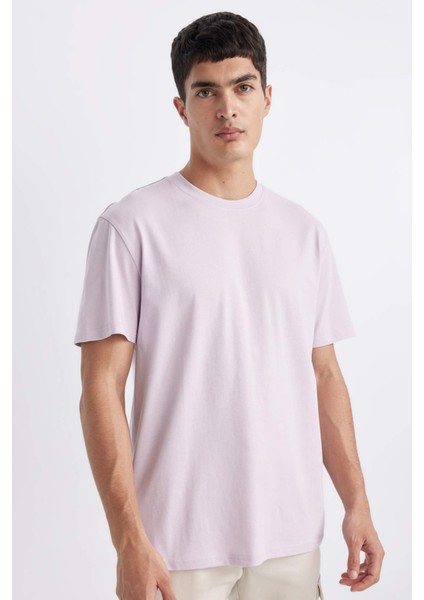 %100 Pamuk New Regular Fit Bisiklet Yaka Basic Düz Kısa Kollu Tişört V7699AZ24SP
