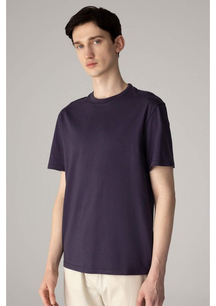 New Regular Fit Bisiklet Yaka Basic Düz %100 Pamuk Kısa Kollu Tişört V7699AZ24SP