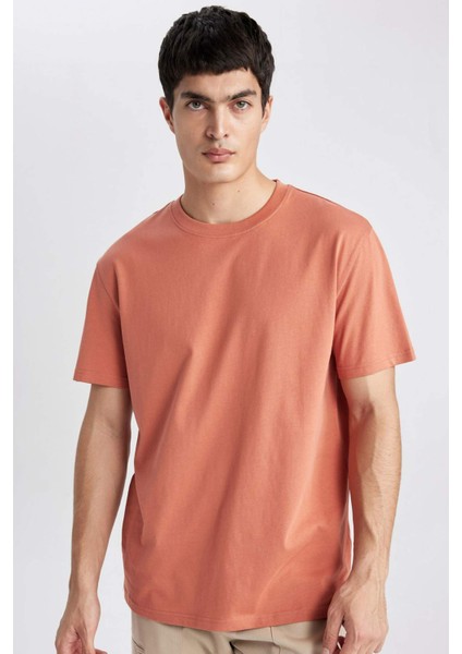 %100 Pamuk New Regular Fit Bisiklet Yaka Basic Düz Kısa Kollu Tişört V7699AZ24SP