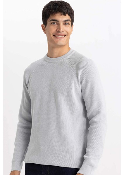 Standart Fit Normal Kesim Bisiklet Yaka Basic Düz Triko Kazak A8458AX24SP