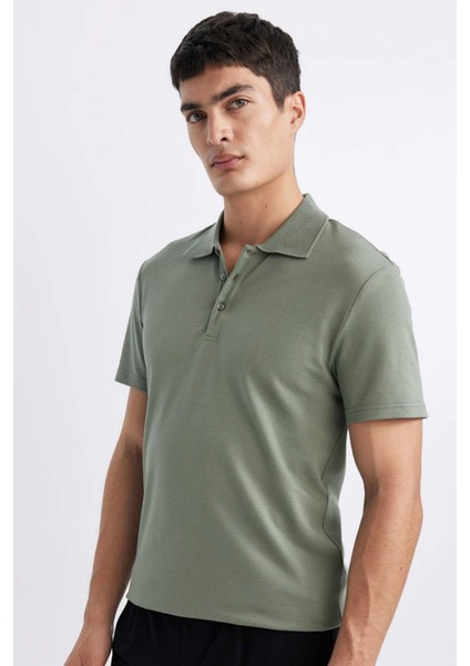 Slim Fit Dar Kesim Polo Yaka Kısa Kollu Pamuklu Modal Karışımlı Basic Düz Tişört M6609AZ24SP