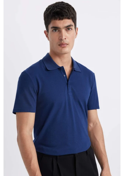 Slim Fit Dar Kesim Kısa Kollu Pamuklu Basic Düz Polo Tişört M6609AZ24SP