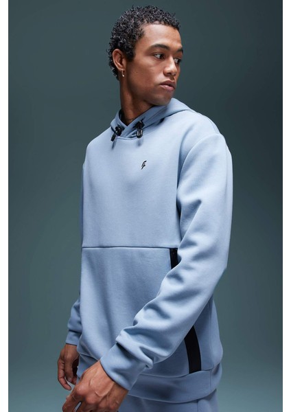 Fit Standart Fit Bisiklet Yaka Skuba Dalgıç Kumaş Sporcu Sweatshirt B4757AX24SP