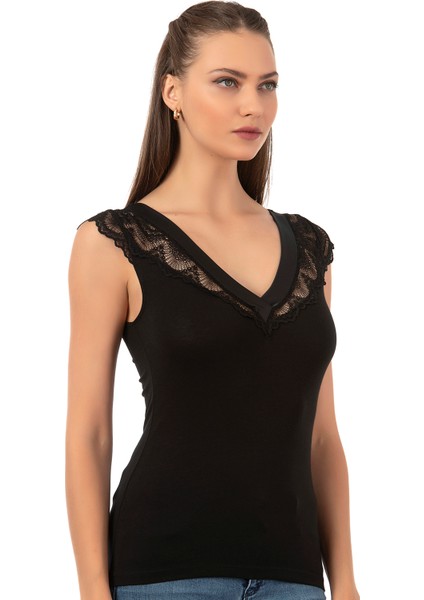 Özkan 25430 Kadın Pamuklu Modal Saten Yaka Dantelli Atlet fırsatları