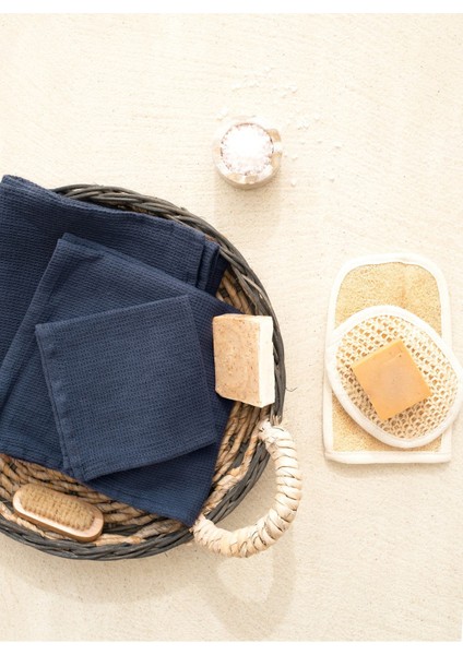 Waffle Pamuk Havlu Indigo 50X90 modelleri