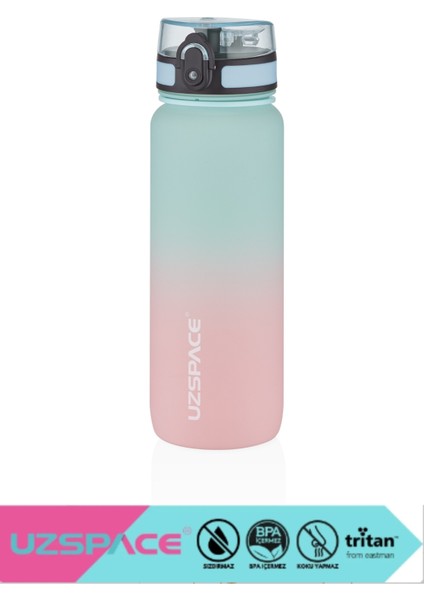 800ML -Yeni Ebat-Çift Renk Motivasyon Tritan Su Matarası Softtouch