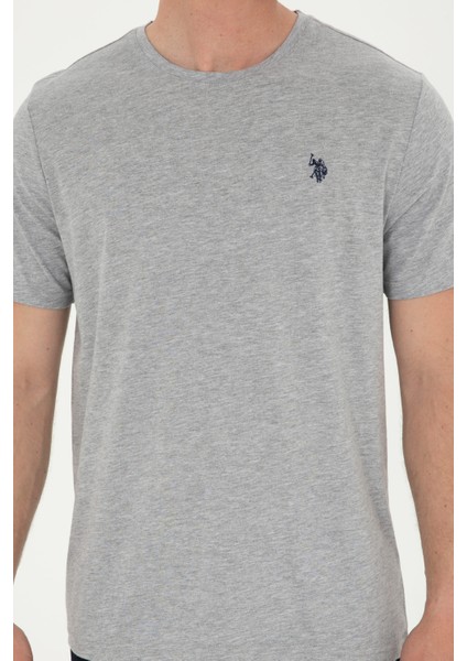 Erkek Gri Melanj Tişört Basic 50279632-VR086