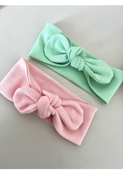 - 2'li Bebek - Bandana Seti - Yeşil - Pembe