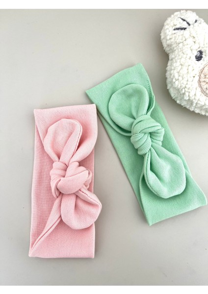 - 2'li Bebek - Bandana Seti - Yeşil - Pembe