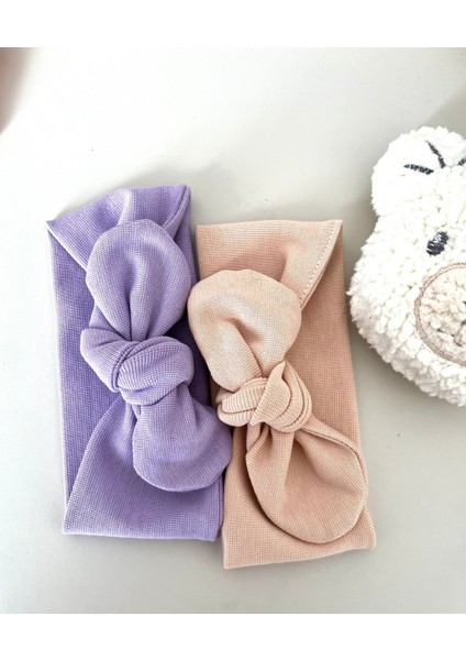 - 2'li Bebek - Bandana Seti - Mor - Vizon