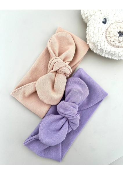 - 2'li Bebek - Bandana Seti - Mor - Vizon