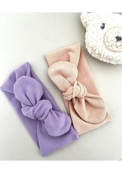- 2'li Bebek - Bandana Seti - Mor - Vizon