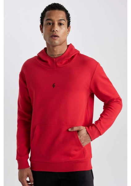 Fit Standart Fit Kapüşonlu Skuba Dalgıç Kumaş Cepli Sweatshirt C2310AX24SP