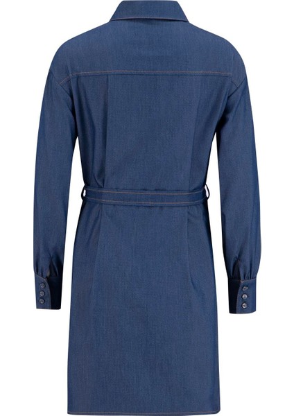 Üçgen Robalı Denim Tunik 24K4306 Lacivert fiyatları
